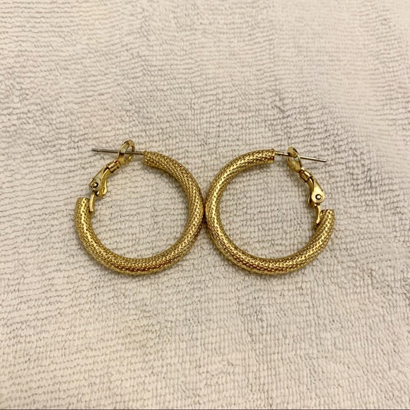 Gold Medium Sized Hoops - Picture 2 of 4